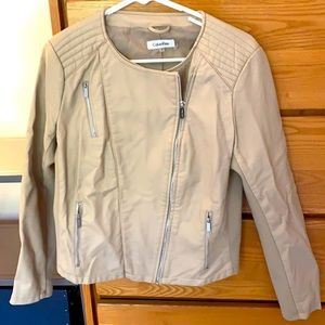 Calvin Klein Beige faux leather jacket